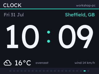 A clock showing the time as large digits.