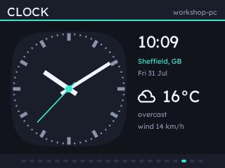 A clock face marked with rounded squares.