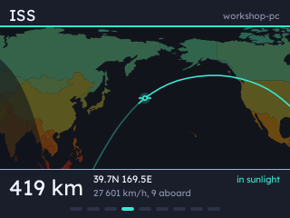The same map closed in on the space station.